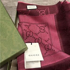 Brand New Gucci Maroon Scarf